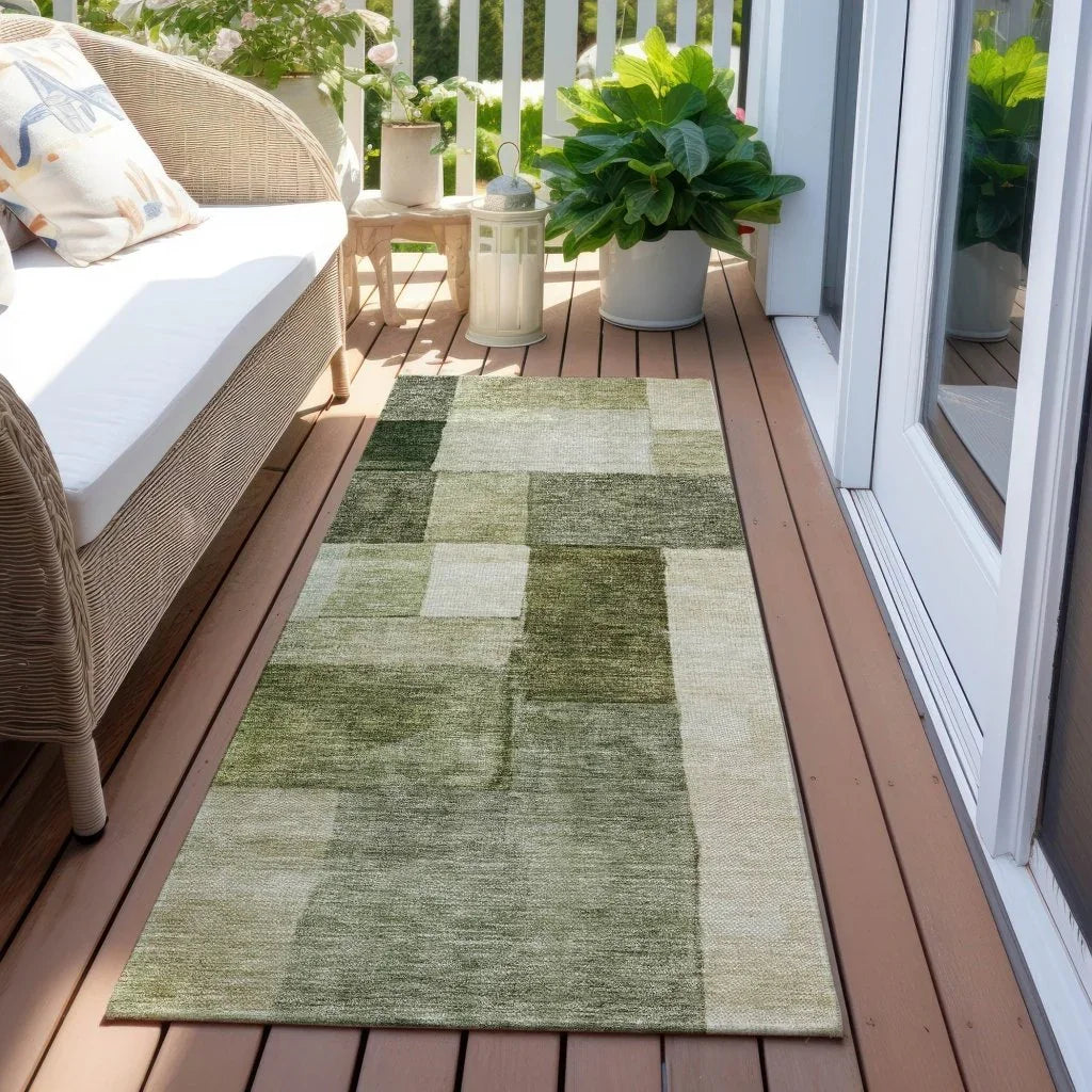 LOOMLAN Rugs Wovari Green Washable Indoor-Outdoor Rug