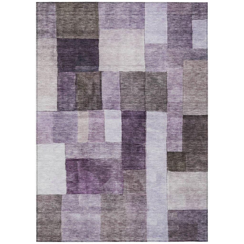 LOOMLAN Rugs Wovari Purple Washable Indoor-Outdoor Rug