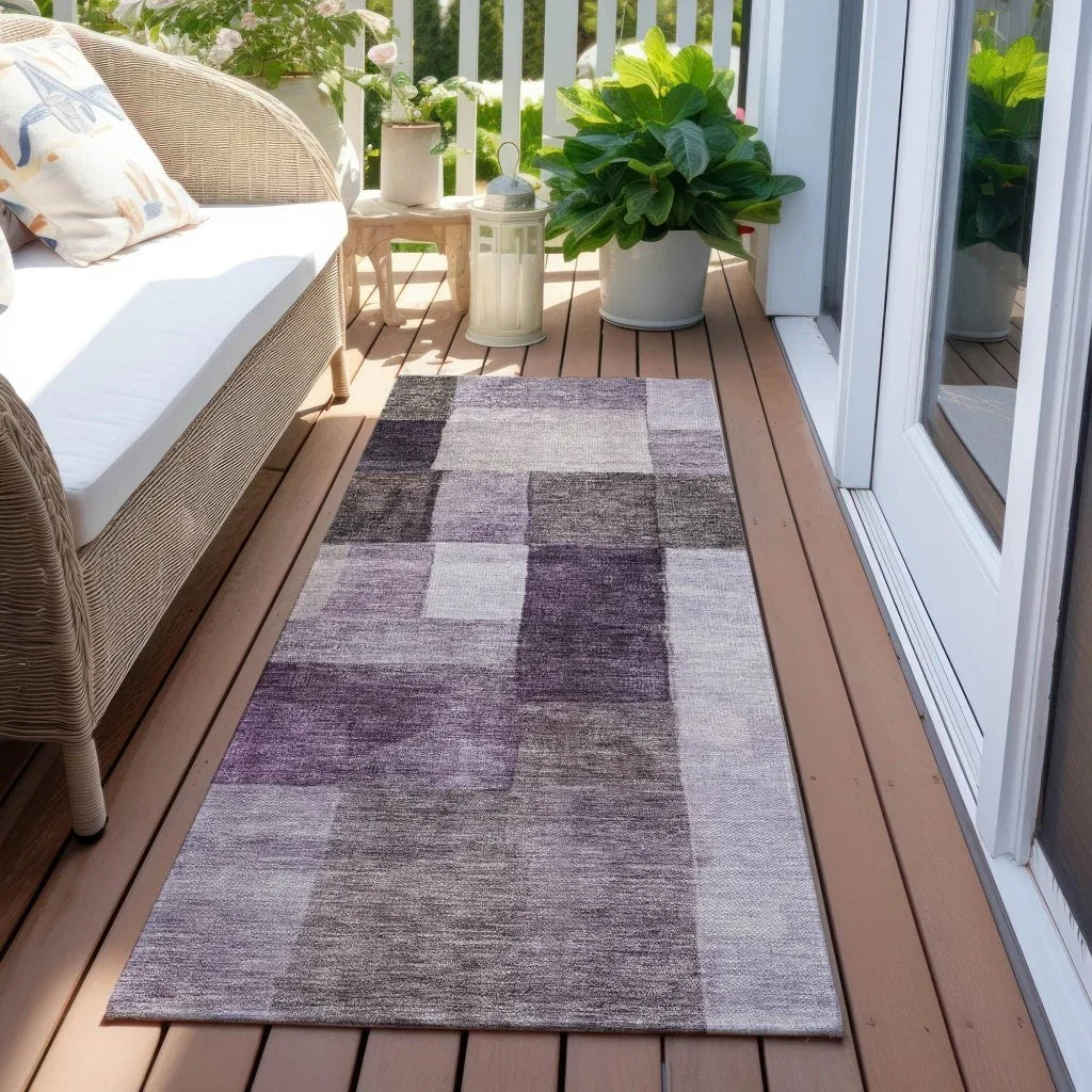 LOOMLAN Rugs Wovari Purple Washable Indoor-Outdoor Rug