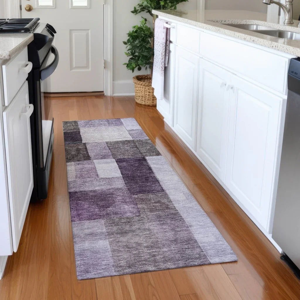 LOOMLAN Rugs Wovari Purple Washable Indoor-Outdoor Rug