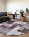 LOOMLAN Rugs Wovari Purple Washable Indoor-Outdoor Rug