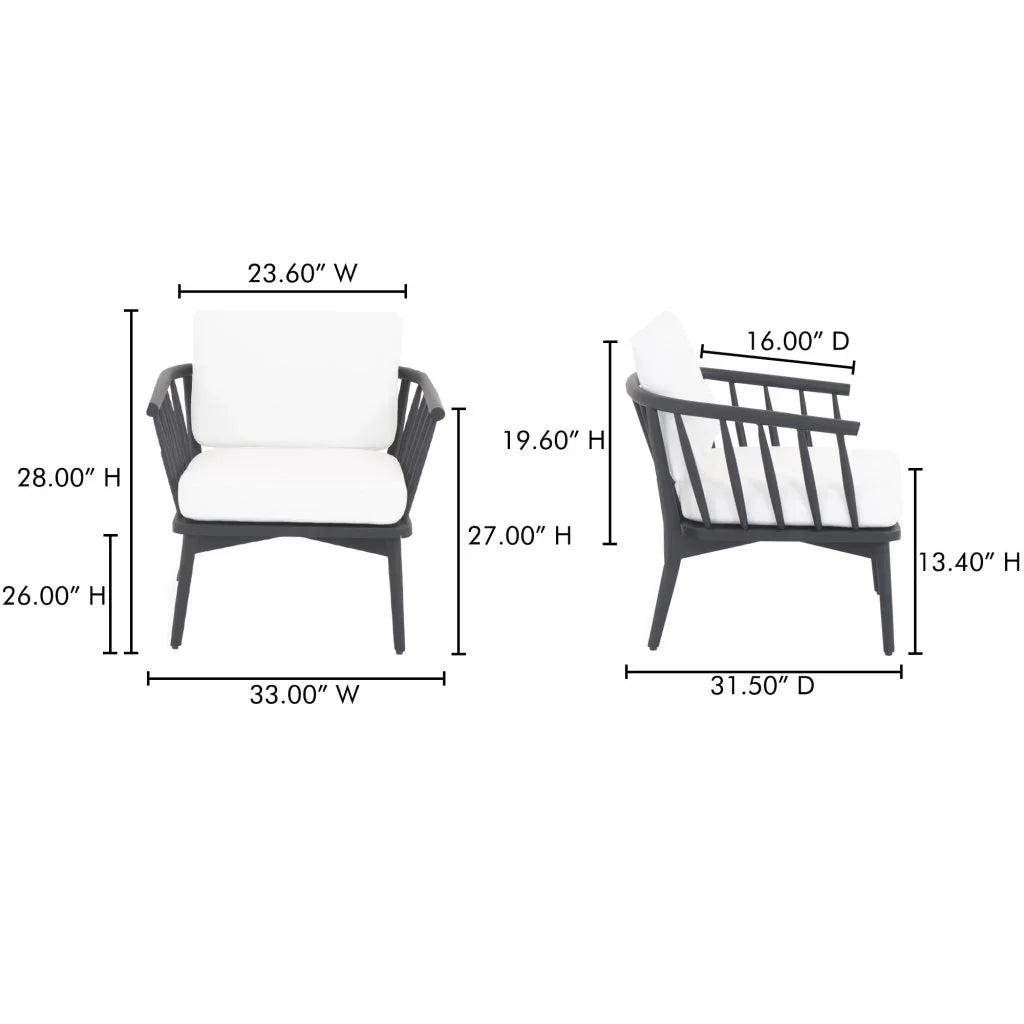 Wren Solid Teak Frame Outdoor Lounge Chair - LOOMLAN - Moe&#39;s Home - Outdoor Lounge Chairs