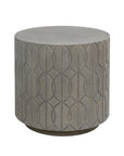 Trellis Concrete Round Outdoor End Table