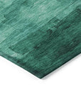 LOOMLAN Rugs Wyrnleaf Teal Washable Indoor-Outdoor Rug