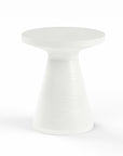 Bazaar Bone Finish Round Outdoor End Table