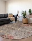 LOOMLAN Rugs Yaniqa Gray Washable Indoor-Outdoor Rug