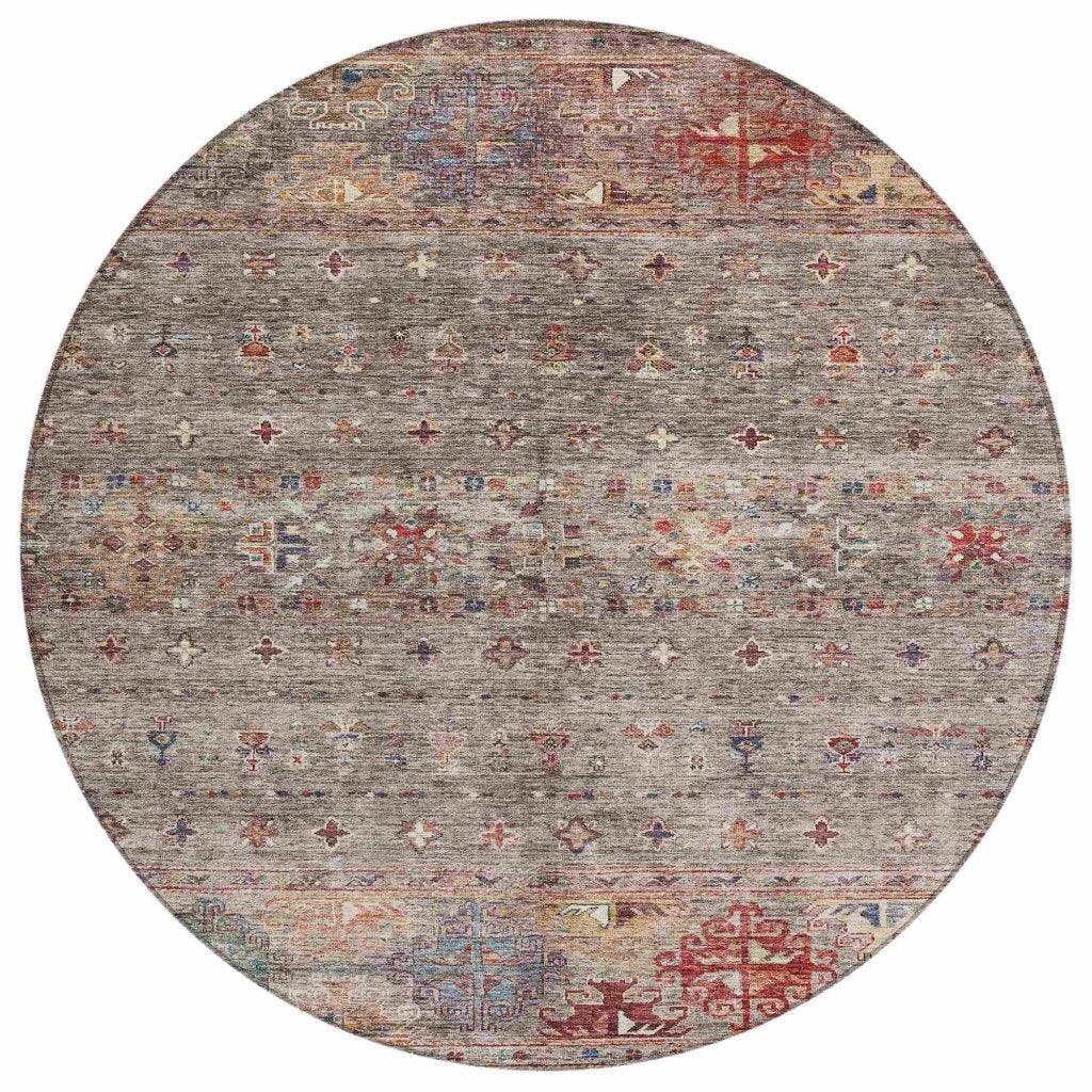 LOOMLAN Rugs Yaniqa Gray Washable Indoor-Outdoor Rug