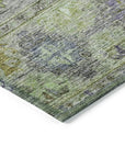 LOOMLAN Rugs Yaniqa Green Washable Indoor-Outdoor Rug