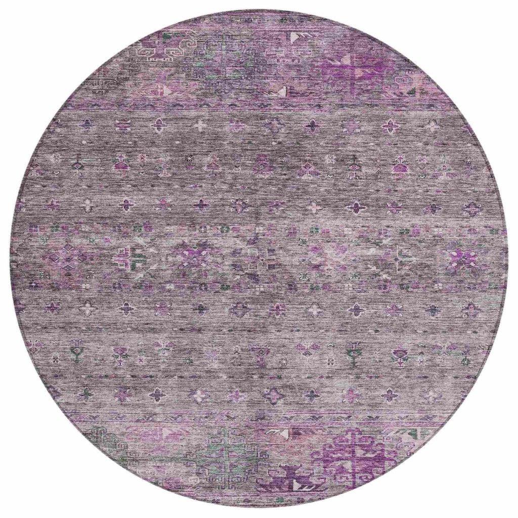LOOMLAN Rugs Yaniqa Purple Washable Indoor-Outdoor Rug
