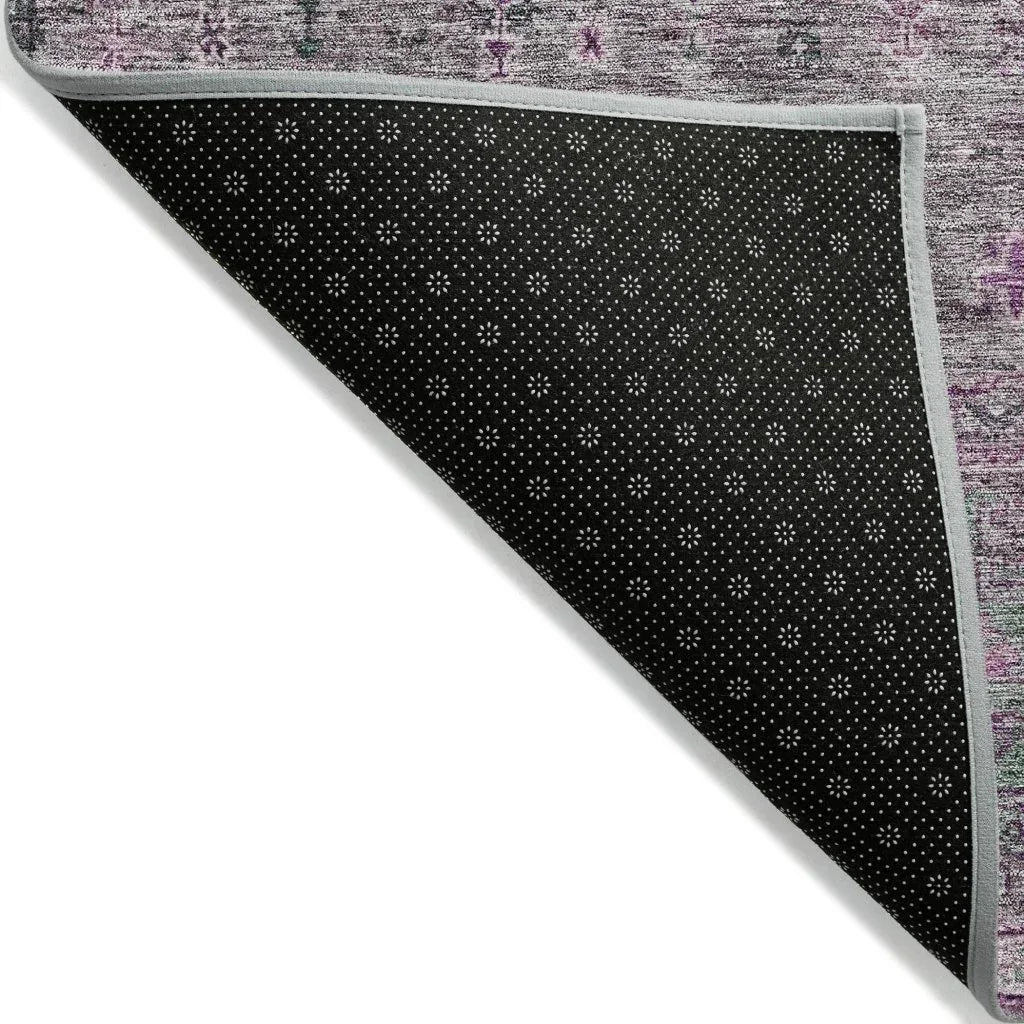 LOOMLAN Rugs Yaniqa Purple Washable Indoor-Outdoor Rug
