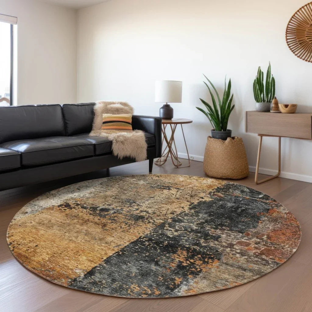 LOOMLAN Rugs Yasmineh Orange Washable Indoor-Outdoor Rug