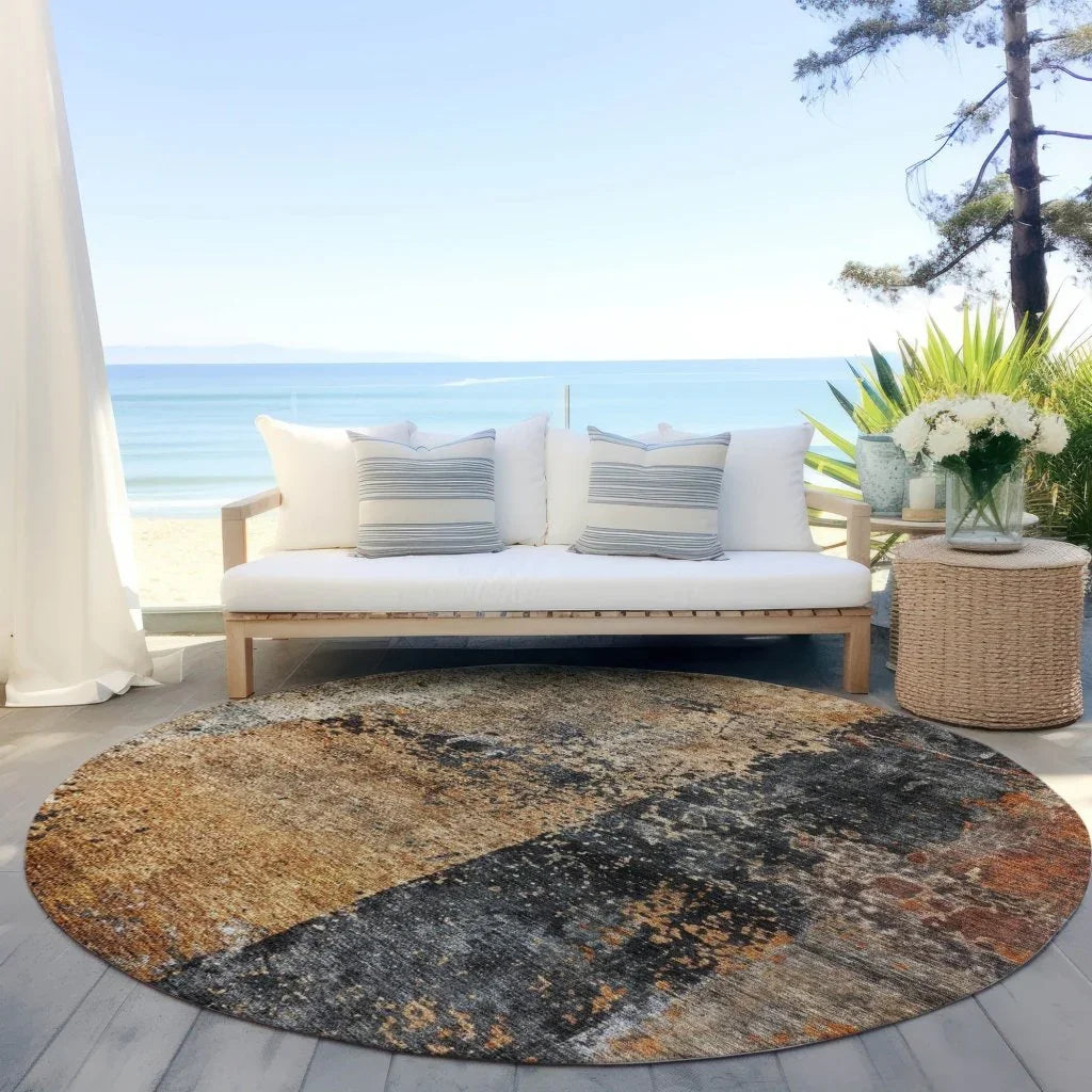 LOOMLAN Rugs Yasmineh Orange Washable Indoor-Outdoor Rug