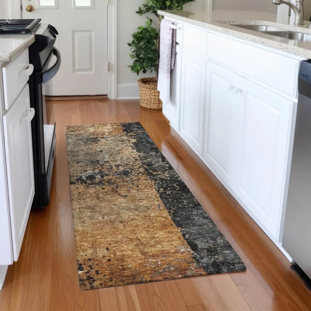 LOOMLAN Rugs Yasmineh Orange Washable Indoor-Outdoor Rug