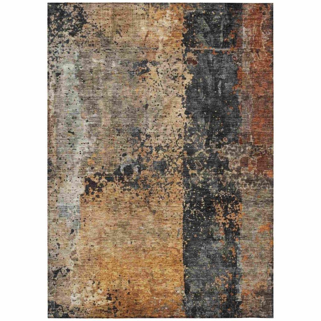 LOOMLAN Rugs Yasmineh Orange Washable Indoor-Outdoor Rug