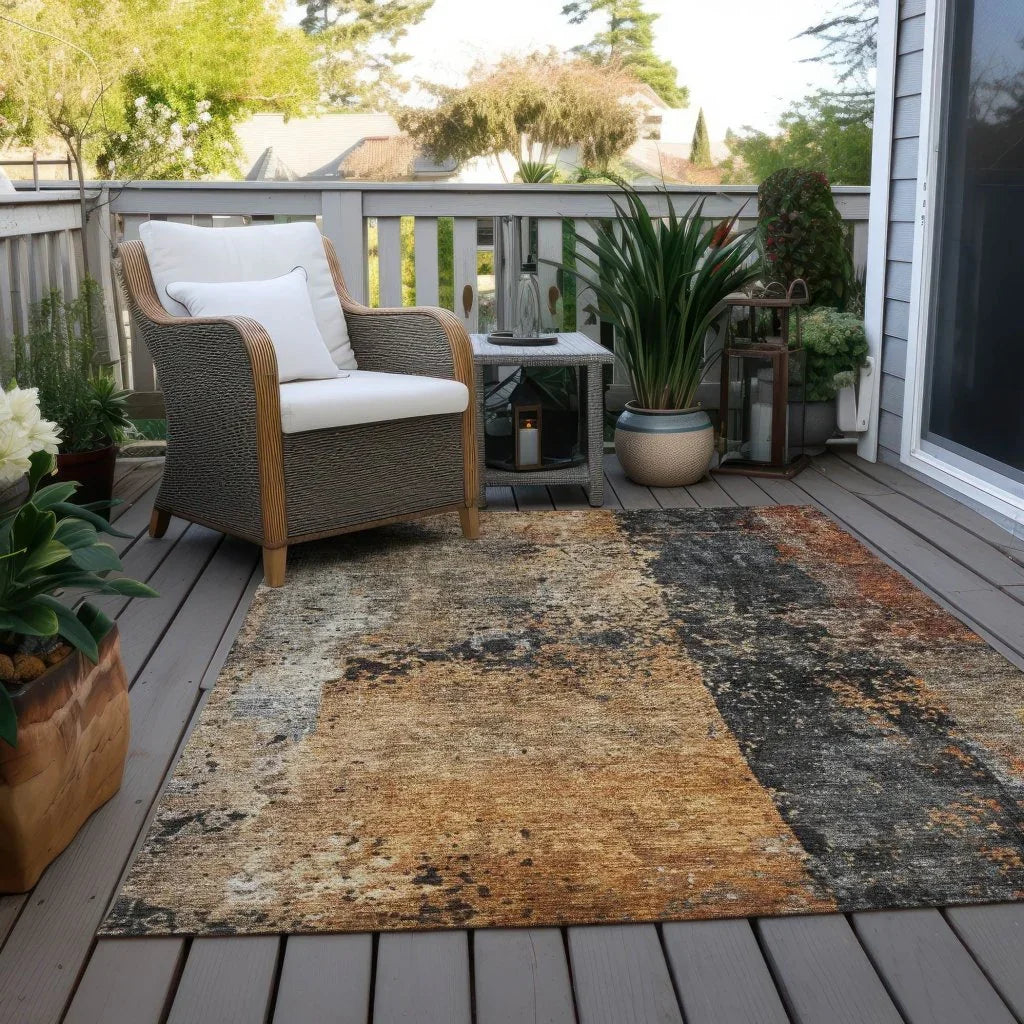LOOMLAN Rugs Yasmineh Orange Washable Indoor-Outdoor Rug