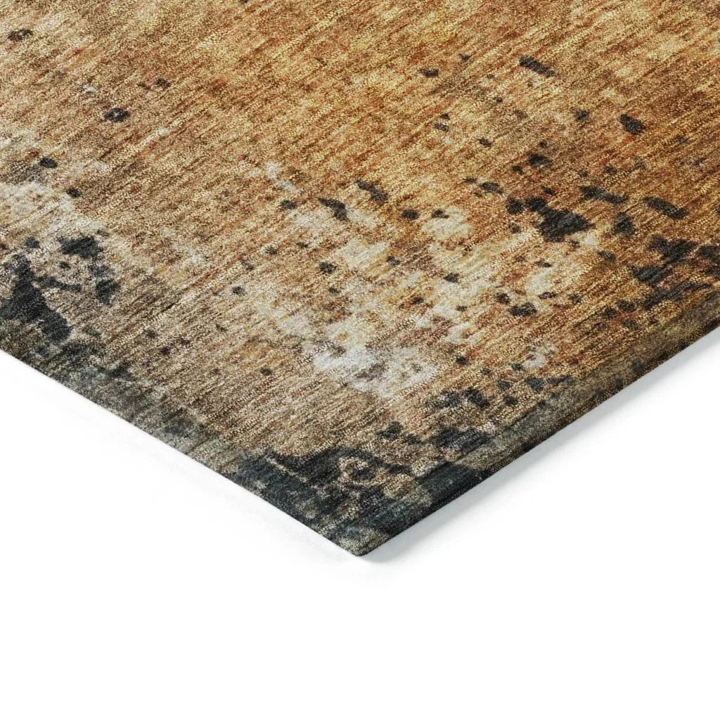 LOOMLAN Rugs Yasmineh Orange Washable Indoor-Outdoor Rug