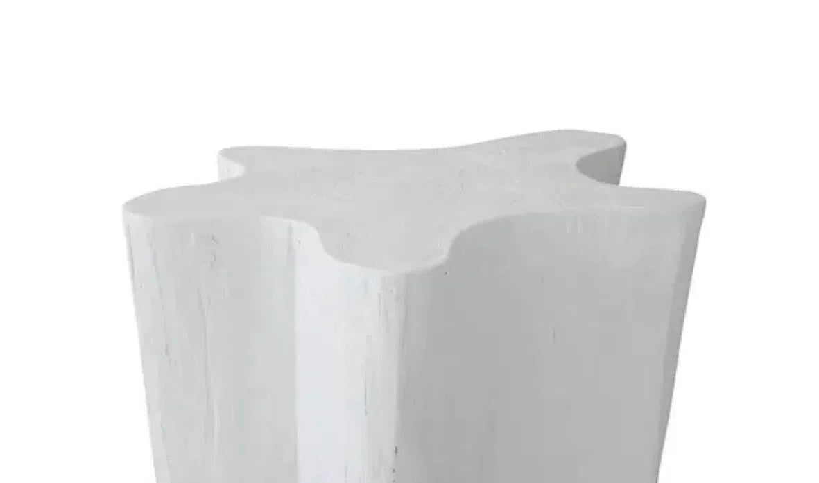 Artesia Naka Outdoor Live Edge White Side Table