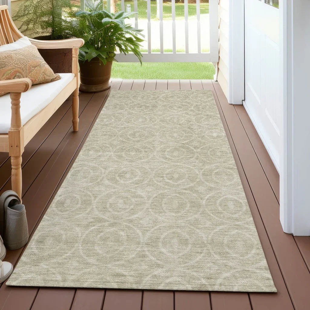 LOOMLAN Rugs Zafrine Beige Washable Indoor-Outdoor Rug