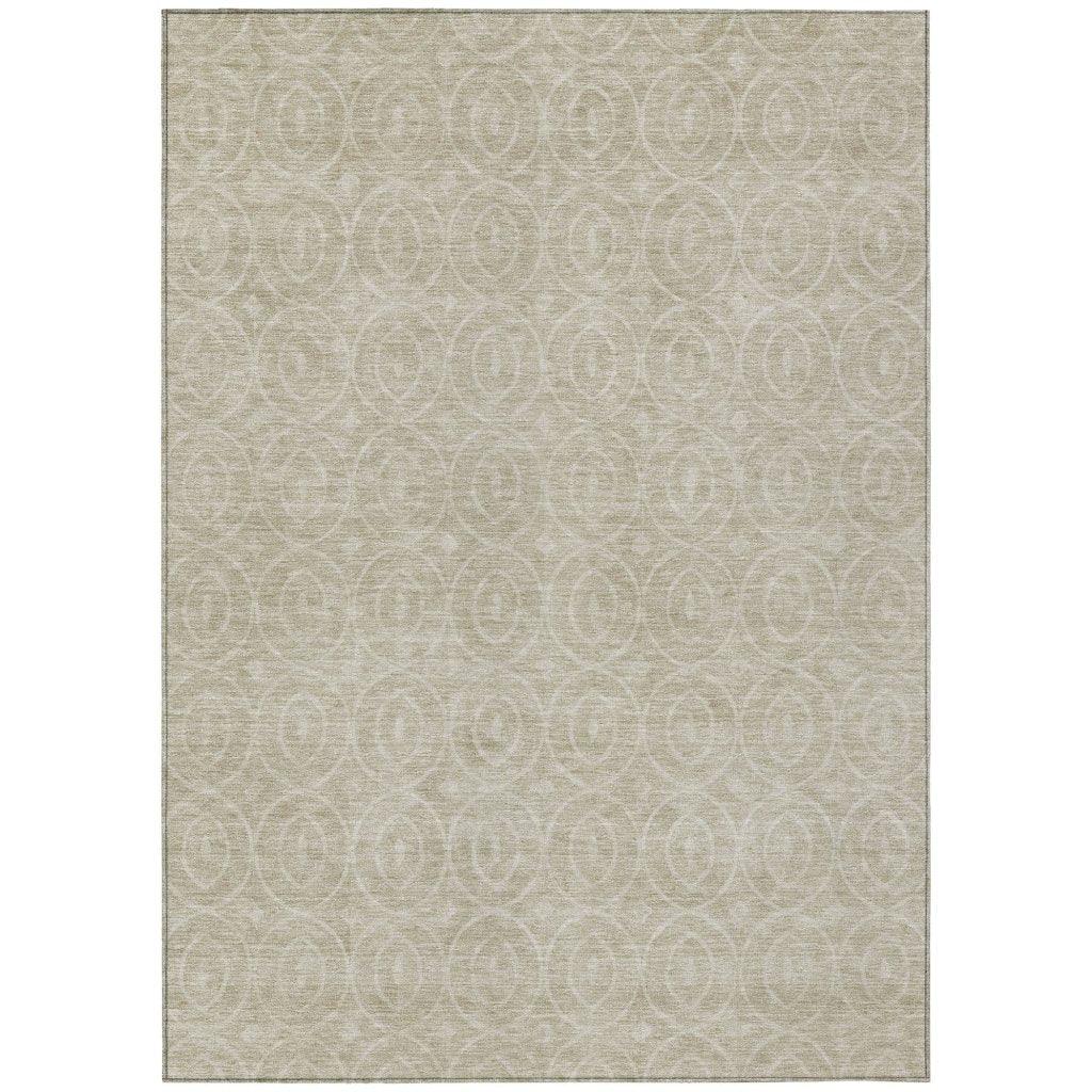 LOOMLAN Rugs Zafrine Beige Washable Indoor-Outdoor Rug