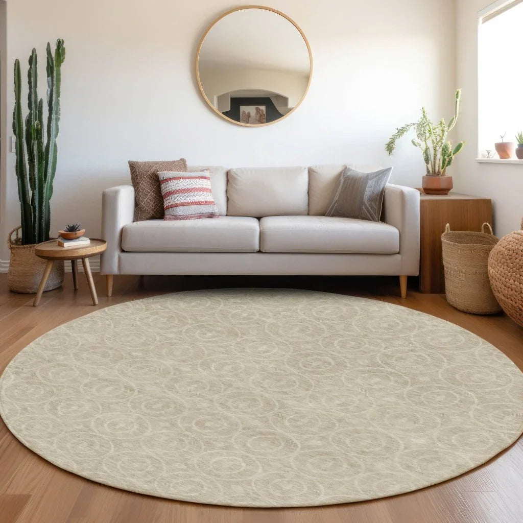 LOOMLAN Rugs Zafrine Beige Washable Indoor-Outdoor Rug