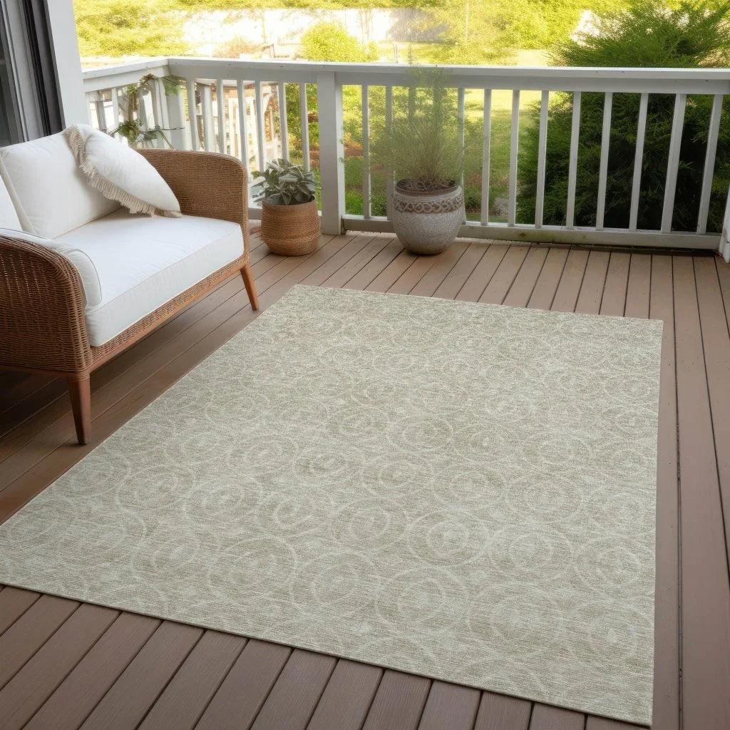 LOOMLAN Rugs Zafrine Beige Washable Indoor-Outdoor Rug