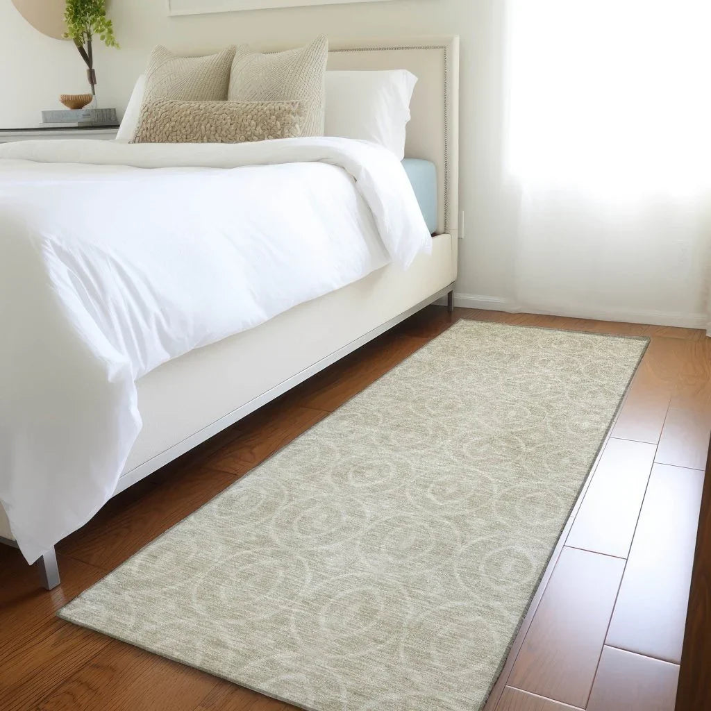 LOOMLAN Rugs Zafrine Beige Washable Indoor-Outdoor Rug