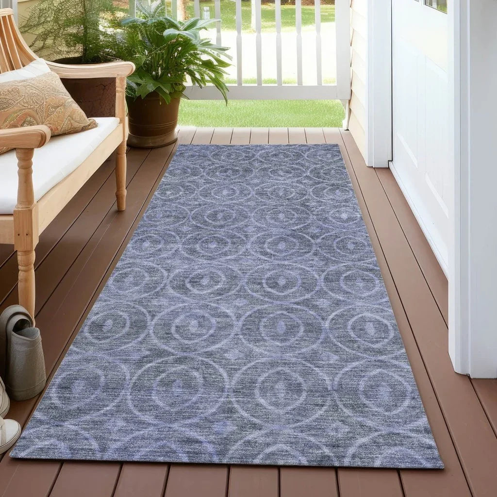 LOOMLAN Rugs Zafrine Denim Washable Indoor-Outdoor Rug