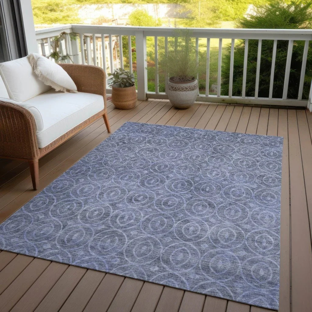 LOOMLAN Rugs Zafrine Denim Washable Indoor-Outdoor Rug