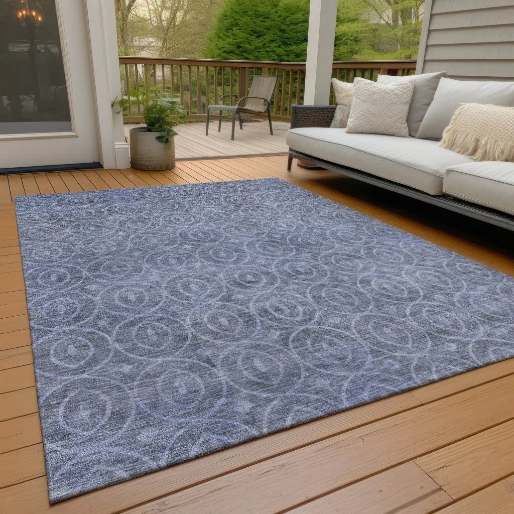 LOOMLAN Rugs Zafrine Denim Washable Indoor-Outdoor Rug