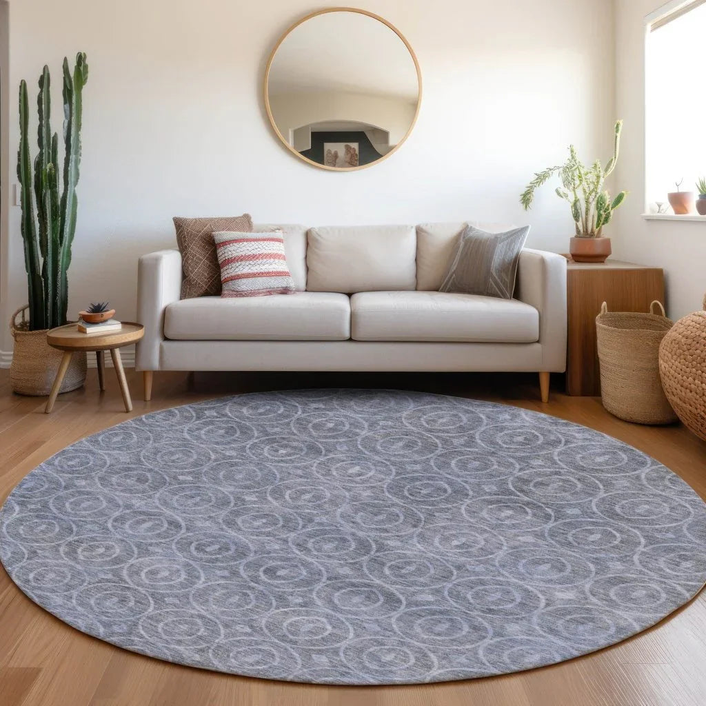 LOOMLAN Rugs Zafrine Denim Washable Indoor-Outdoor Rug
