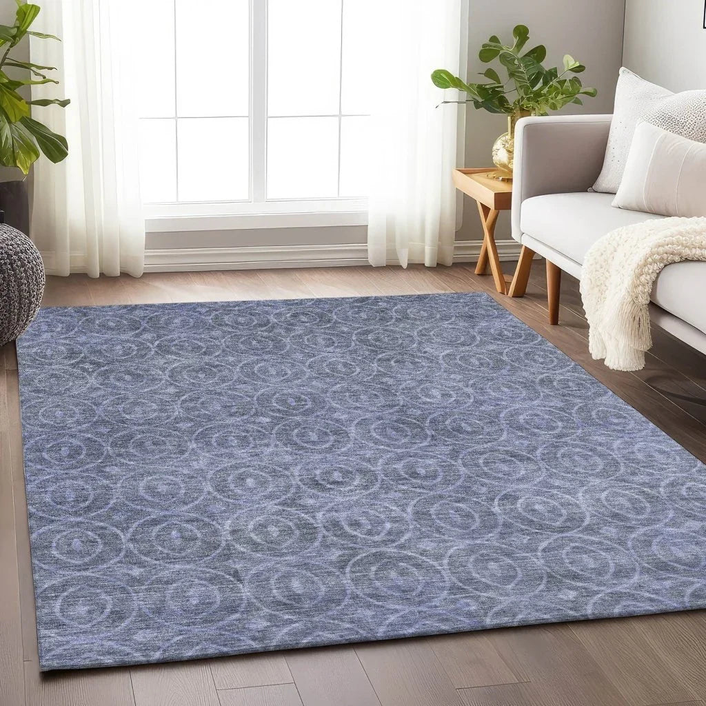LOOMLAN Rugs Zafrine Denim Washable Indoor-Outdoor Rug