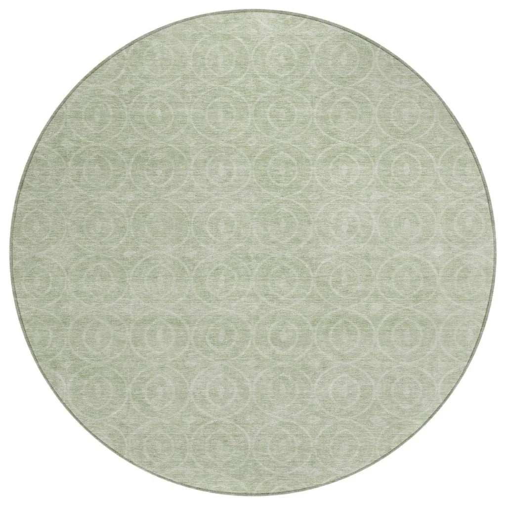 LOOMLAN Rugs Zafrine Green Washable Indoor-Outdoor Rug
