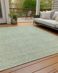 LOOMLAN Rugs Zafrine Green Washable Indoor-Outdoor Rug