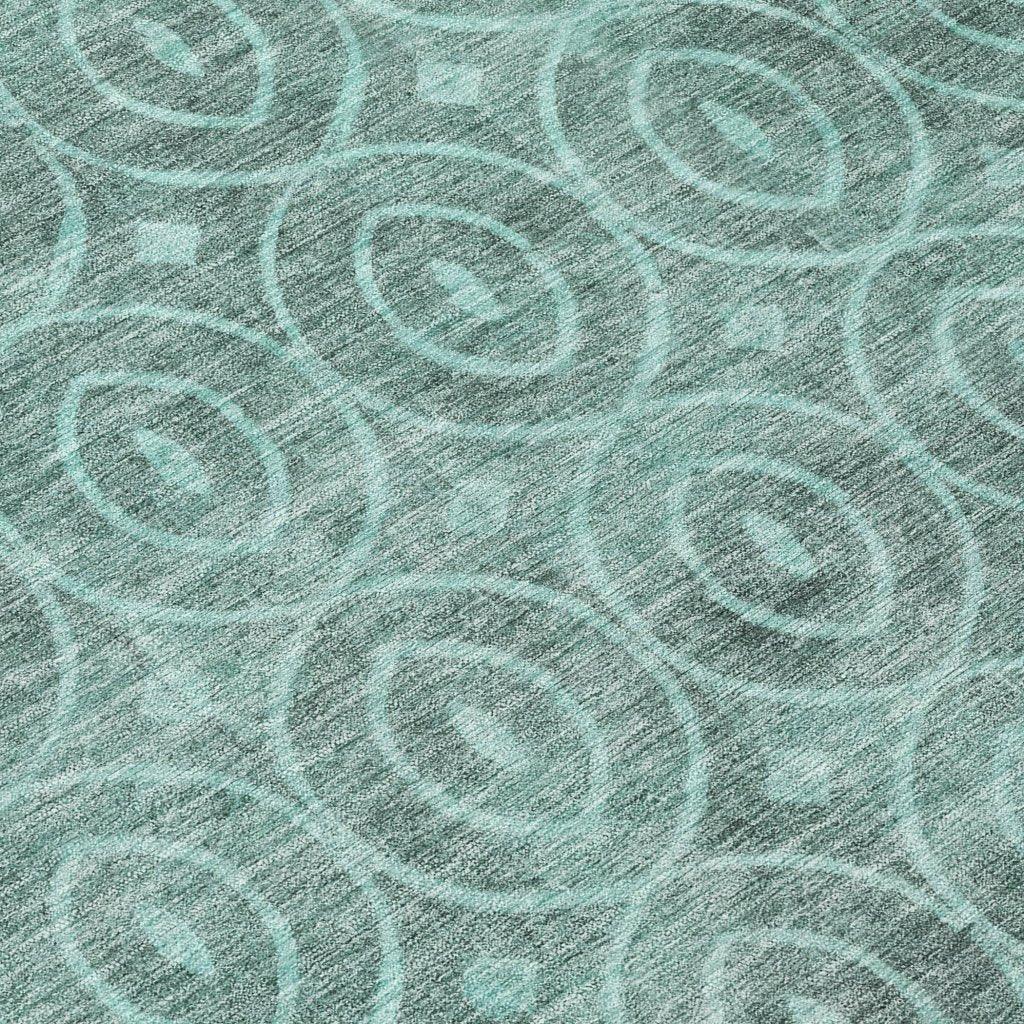 LOOMLAN Rugs Zafrine Teal Washable Indoor-Outdoor Rug