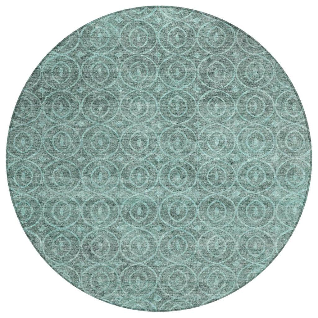LOOMLAN Rugs Zafrine Teal Washable Indoor-Outdoor Rug
