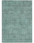 LOOMLAN Rugs Zafrine Teal Washable Indoor-Outdoor Rug