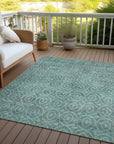 LOOMLAN Rugs Zafrine Teal Washable Indoor-Outdoor Rug