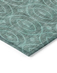 LOOMLAN Rugs Zafrine Teal Washable Indoor-Outdoor Rug