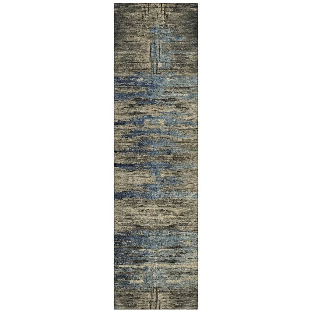 LOOMLAN Rugs Zahran Brown Washable Indoor-Outdoor Rug