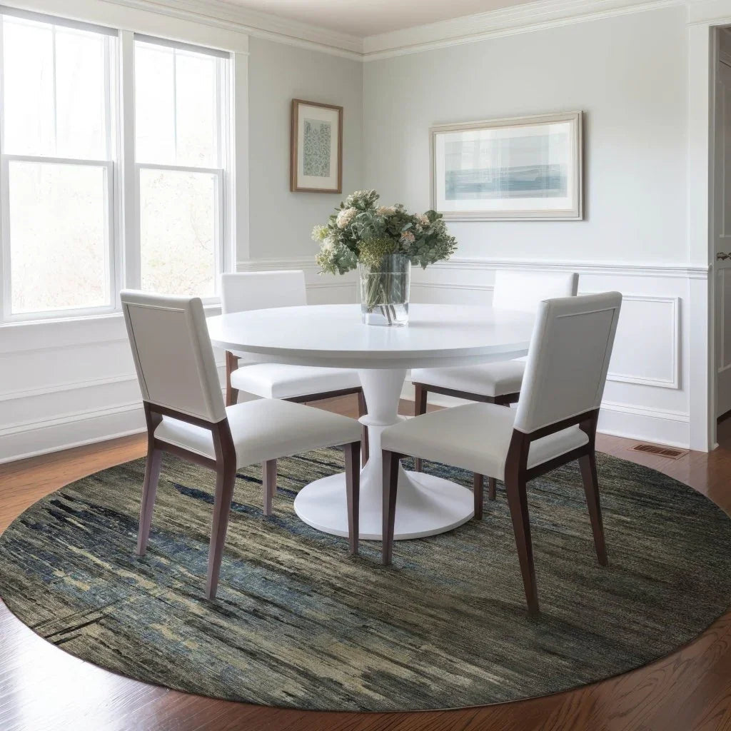 LOOMLAN Rugs Zahran Brown Washable Indoor-Outdoor Rug