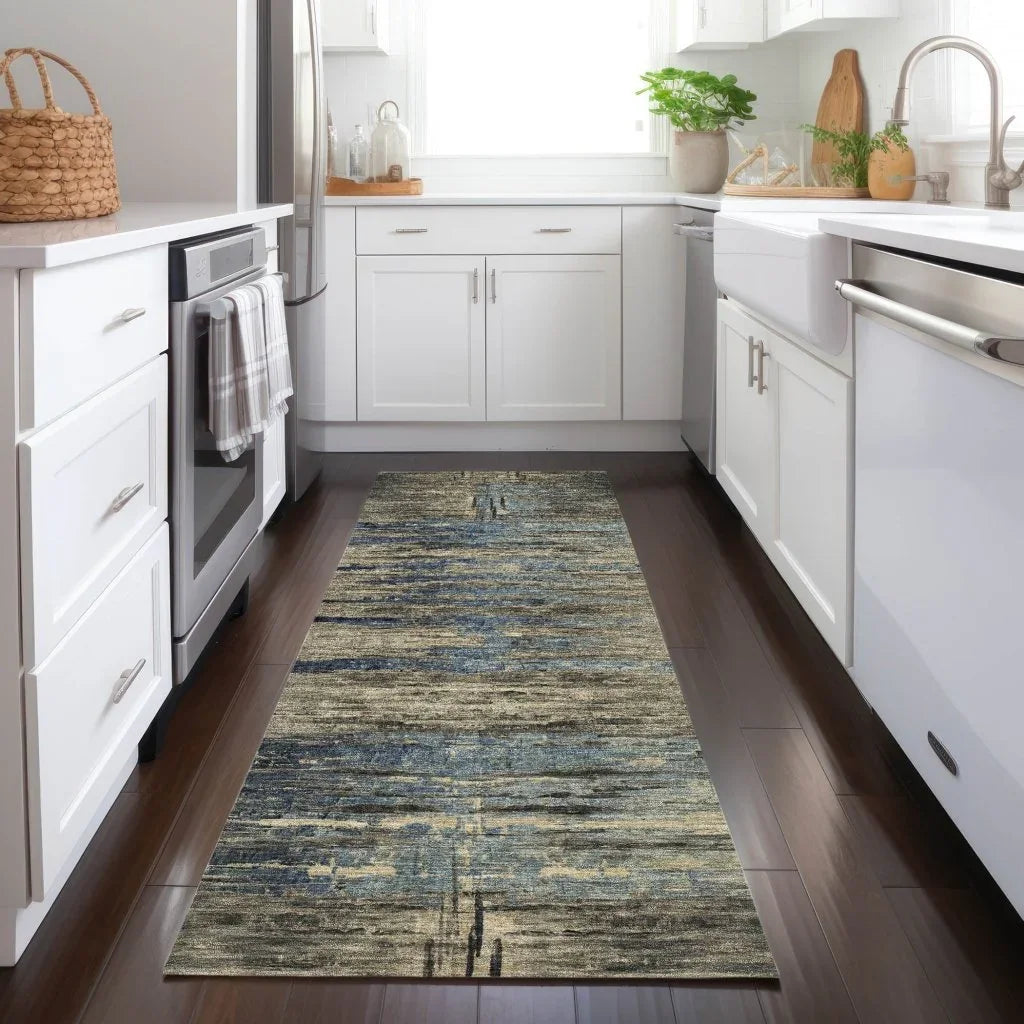 LOOMLAN Rugs Zahran Brown Washable Indoor-Outdoor Rug