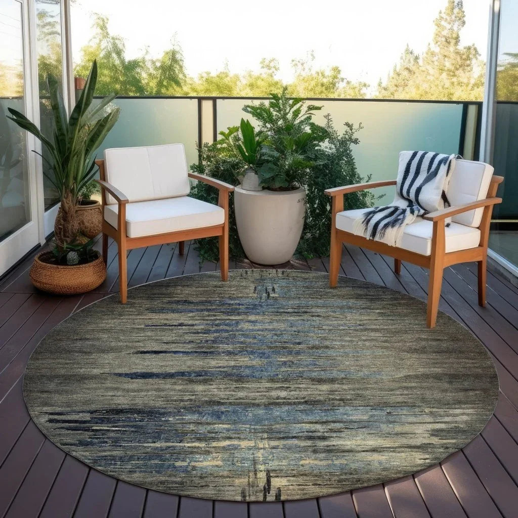 LOOMLAN Rugs Zahran Brown Washable Indoor-Outdoor Rug