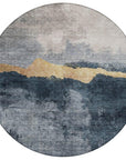 LOOMLAN Rugs Zailor Blue Washable Indoor-Outdoor Rug