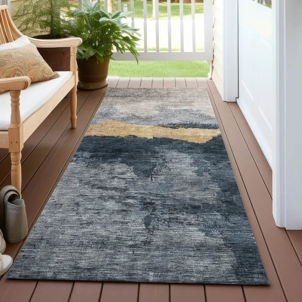 LOOMLAN Rugs Zailor Blue Washable Indoor-Outdoor Rug