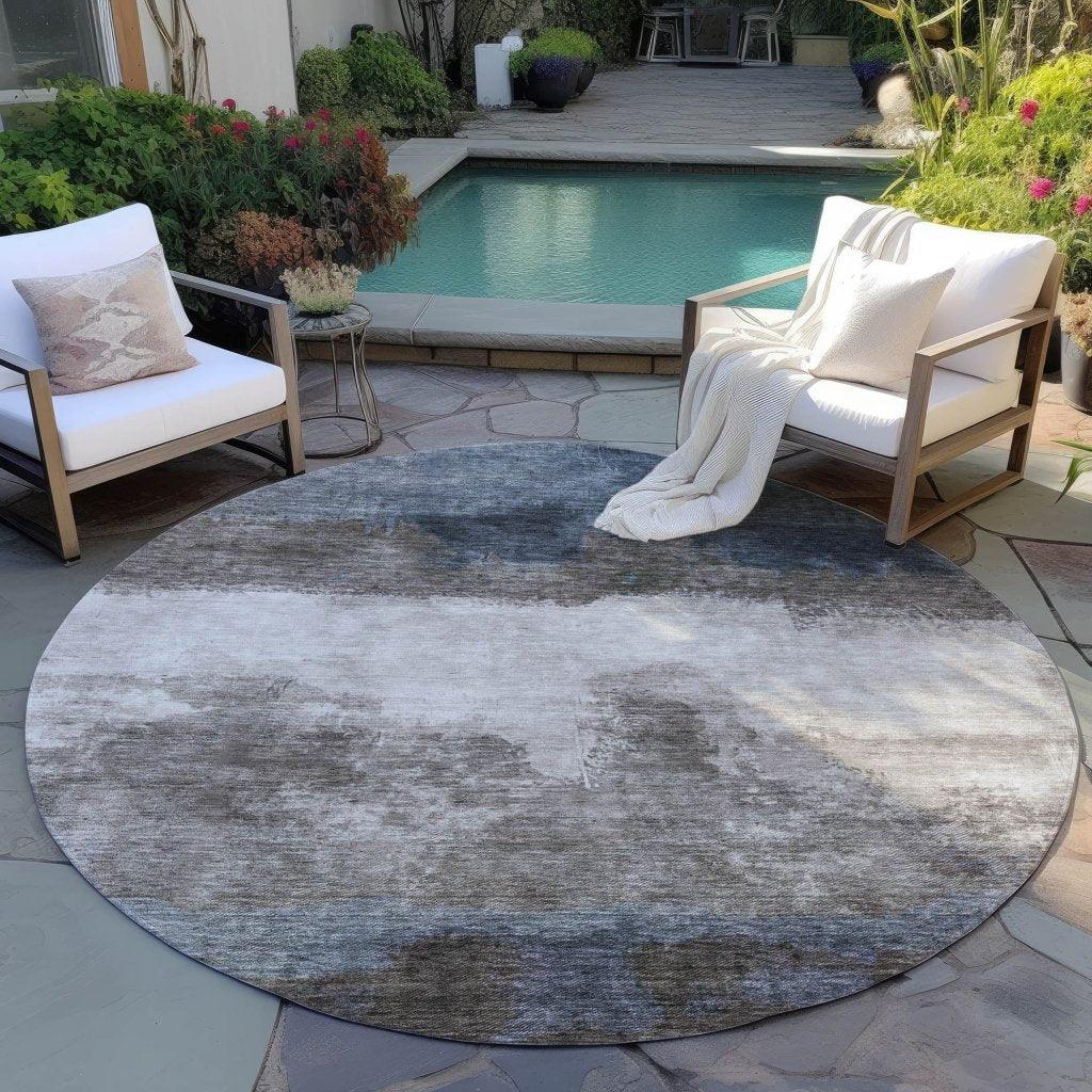 LOOMLAN Rugs Zailor Gray Washable Indoor-Outdoor Rug