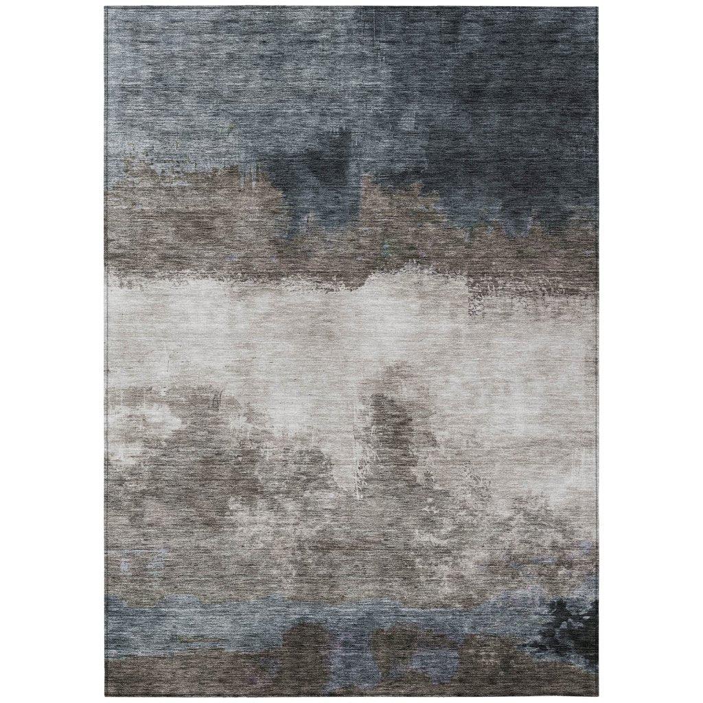 LOOMLAN Rugs Zailor Gray Washable Indoor-Outdoor Rug