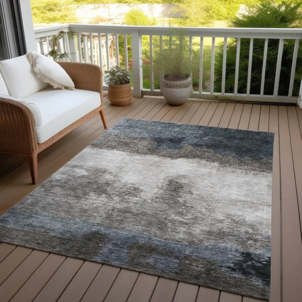 LOOMLAN Rugs Zailor Gray Washable Indoor-Outdoor Rug