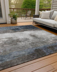 LOOMLAN Rugs Zailor Gray Washable Indoor-Outdoor Rug