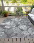 LOOMLAN Rugs Zaleenah Gray Washable Indoor-Outdoor Rug