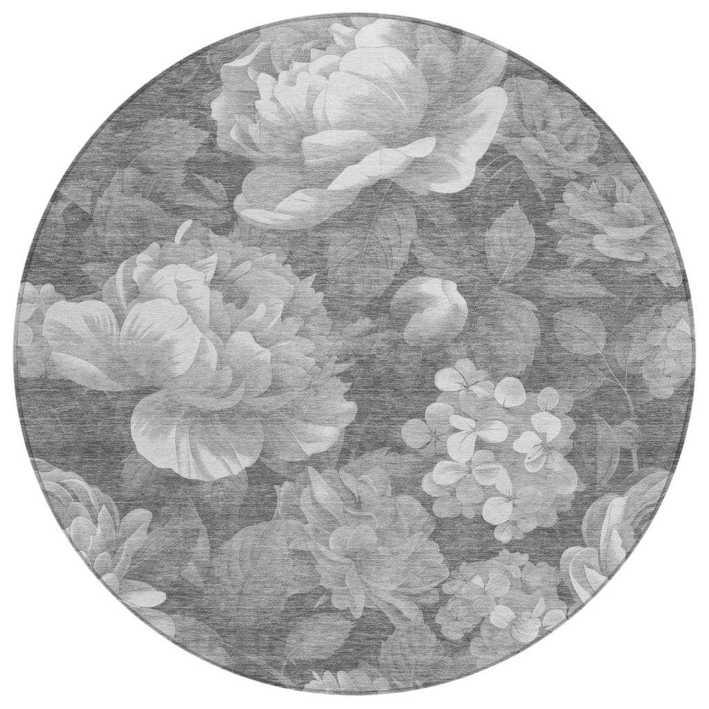 LOOMLAN Rugs Zaleenah Gray Washable Indoor-Outdoor Rug